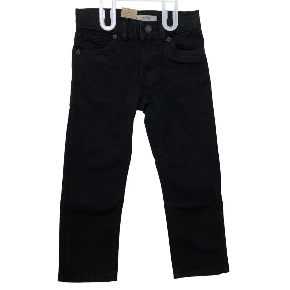 LEVI'S 511 SLIM BOY BLACK ADJUSTABLE WAISTBAND DENIM SIZE 5 REG‎ NWT